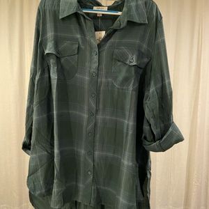 Style & Co Plaid Tunic / NWT / XL / Green Plaid